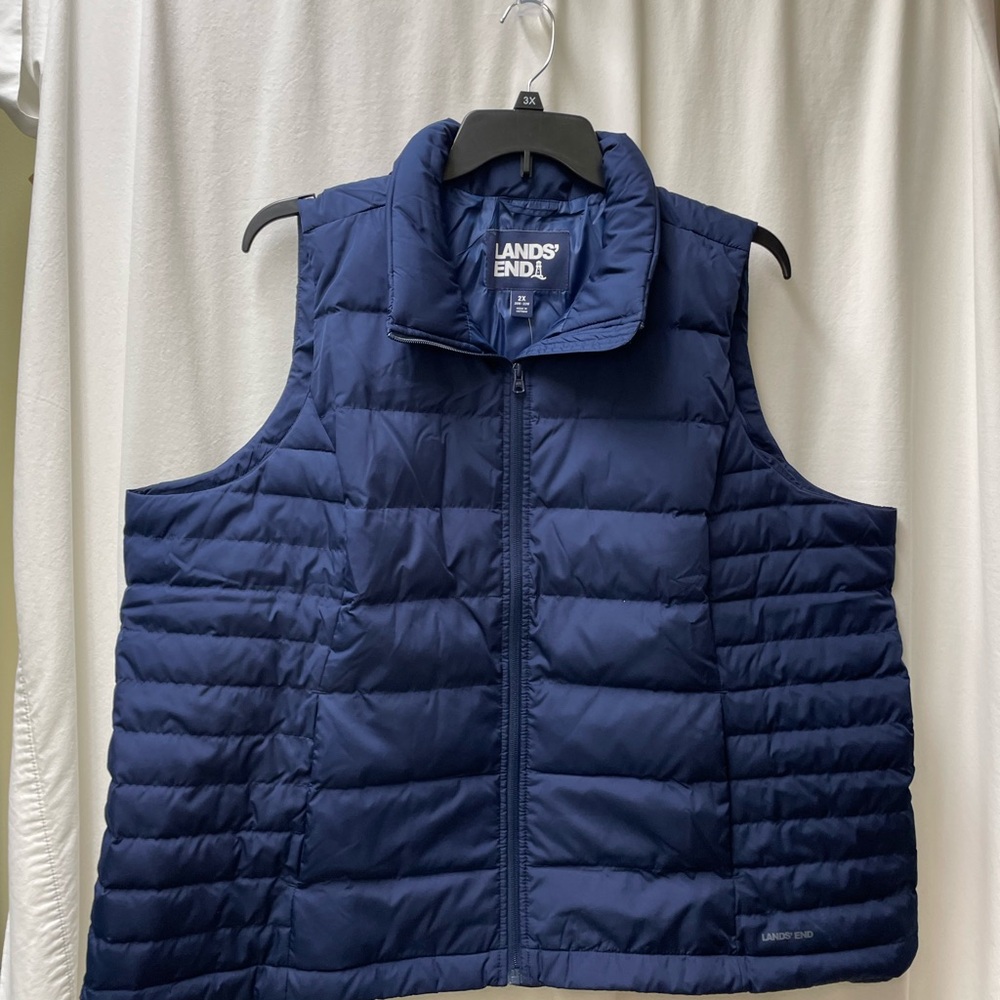 Lands' End Dark Blue Quilted Vest